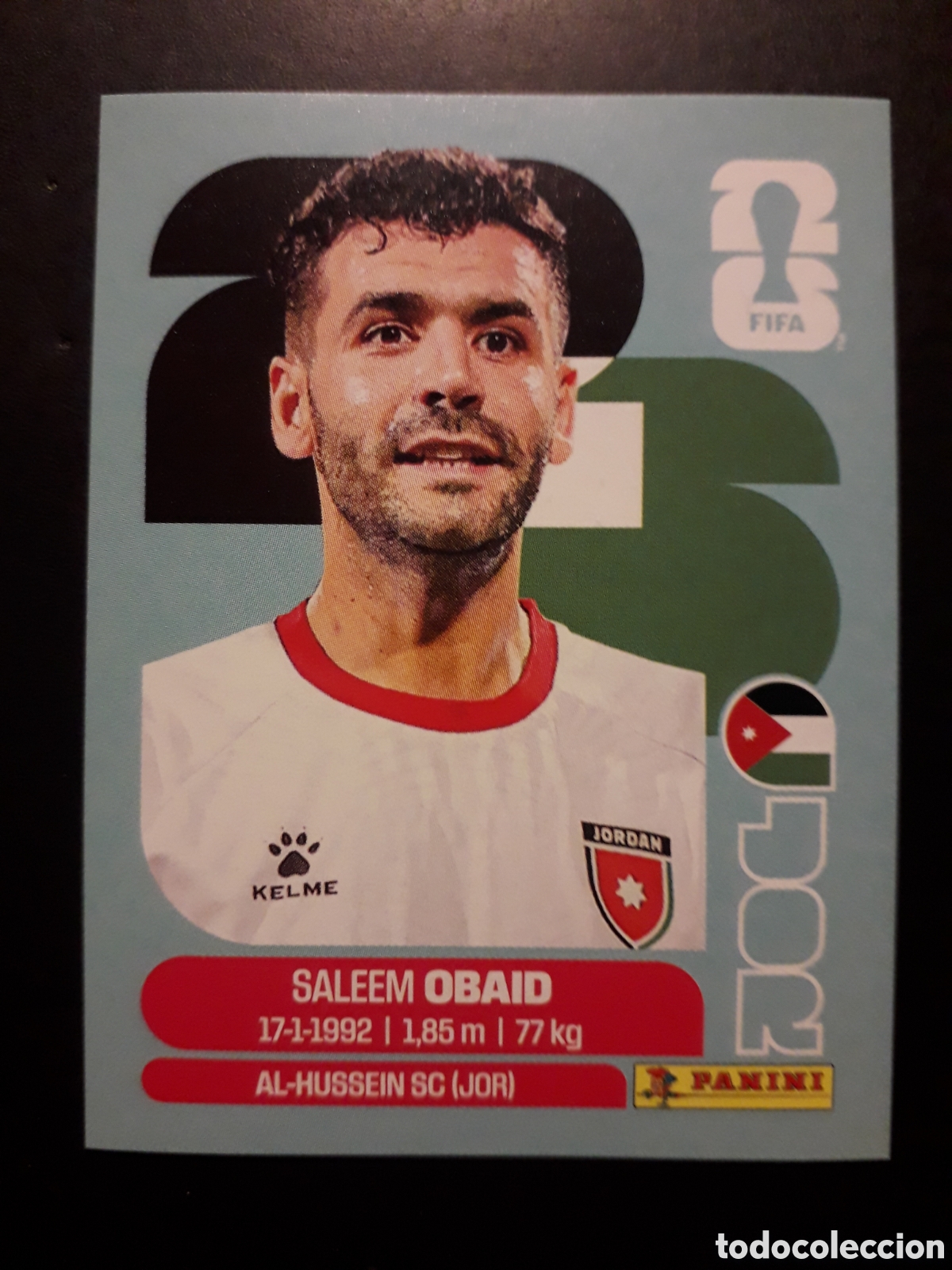 Cromos de f&uacute;tbol: OBAID JORDANIA JOR 7 MUNDIAL F&Uacute;TBOL 2026 FIFA WORLD CUP PANINI SIN PEGAR PEDIDO M&Iacute;NIMO 3&euro;