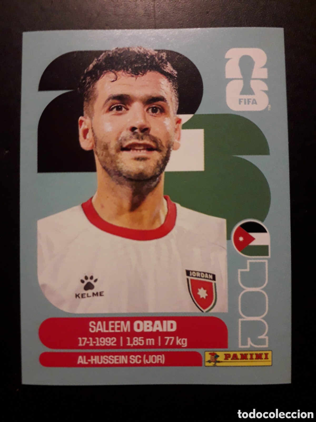 Cromos de f&uacute;tbol: OBAID JORDANIA JOR 7 MUNDIAL F&Uacute;TBOL 2026 FIFA WORLD CUP PANINI SIN PEGAR PEDIDO M&Iacute;NIMO 3&euro;