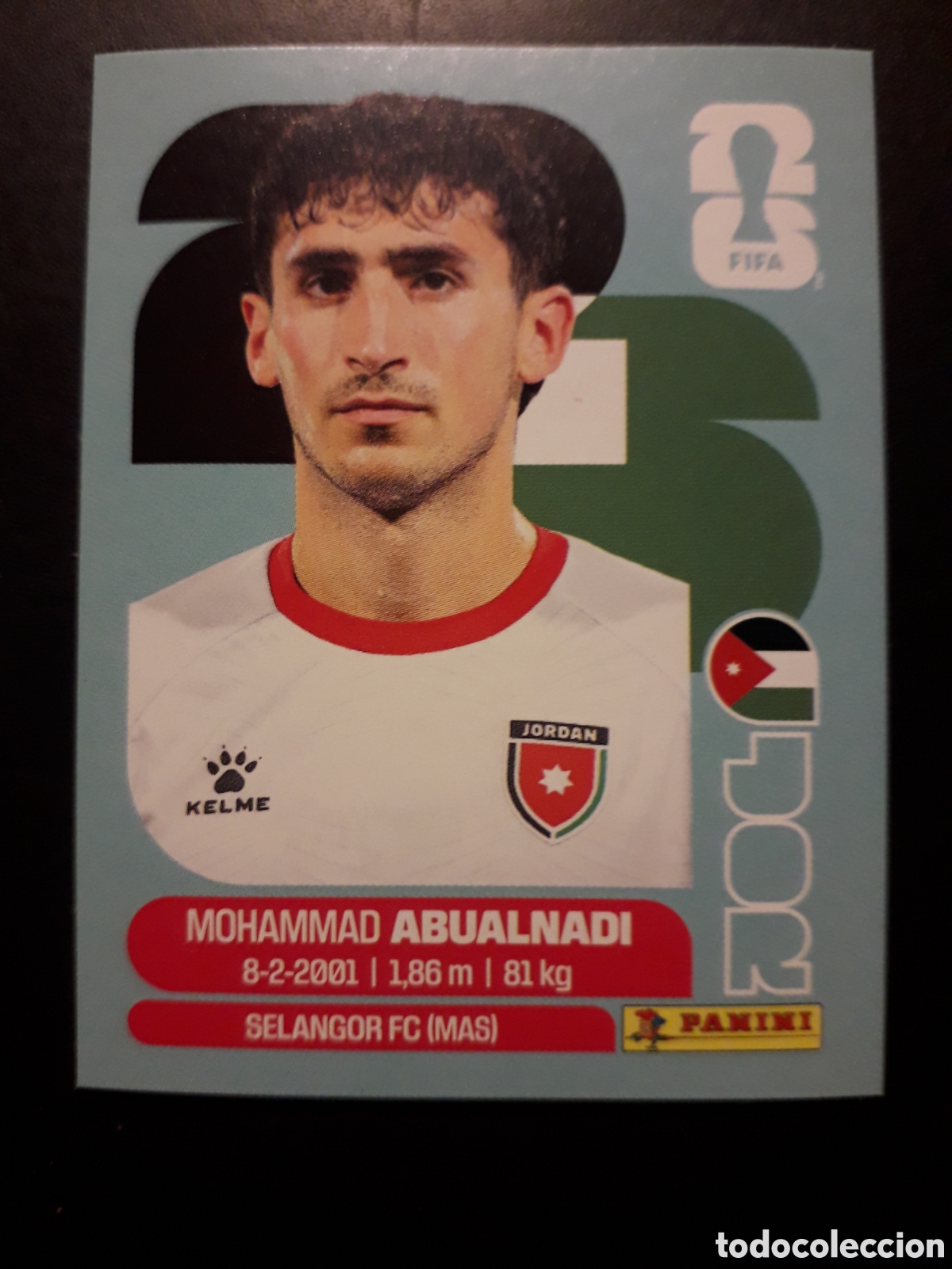 Cromos de f&uacute;tbol: ABUALNADI JORDANIA JOR 8 MUNDIAL F&Uacute;TBOL 2026 FIFA WORLD CUP PANINI SIN PEGAR PEDIDO M&Iacute;NIMO 3&euro;
