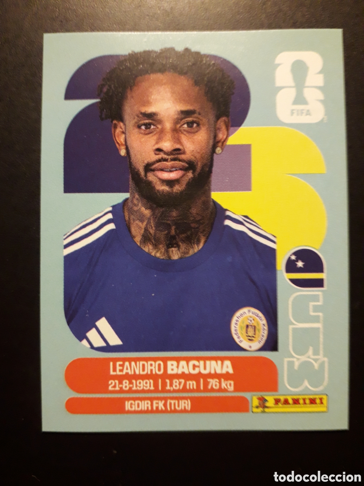Cromos de f&uacute;tbol: LEANDRO BACUNA CURA&Ccedil;AO CUW 12 MUNDIAL F&Uacute;TBOL 2026 FIFA WORLD CUP PANINI SIN PEGAR PEDIDO M&Iacute;NIMO 3&euro;.
