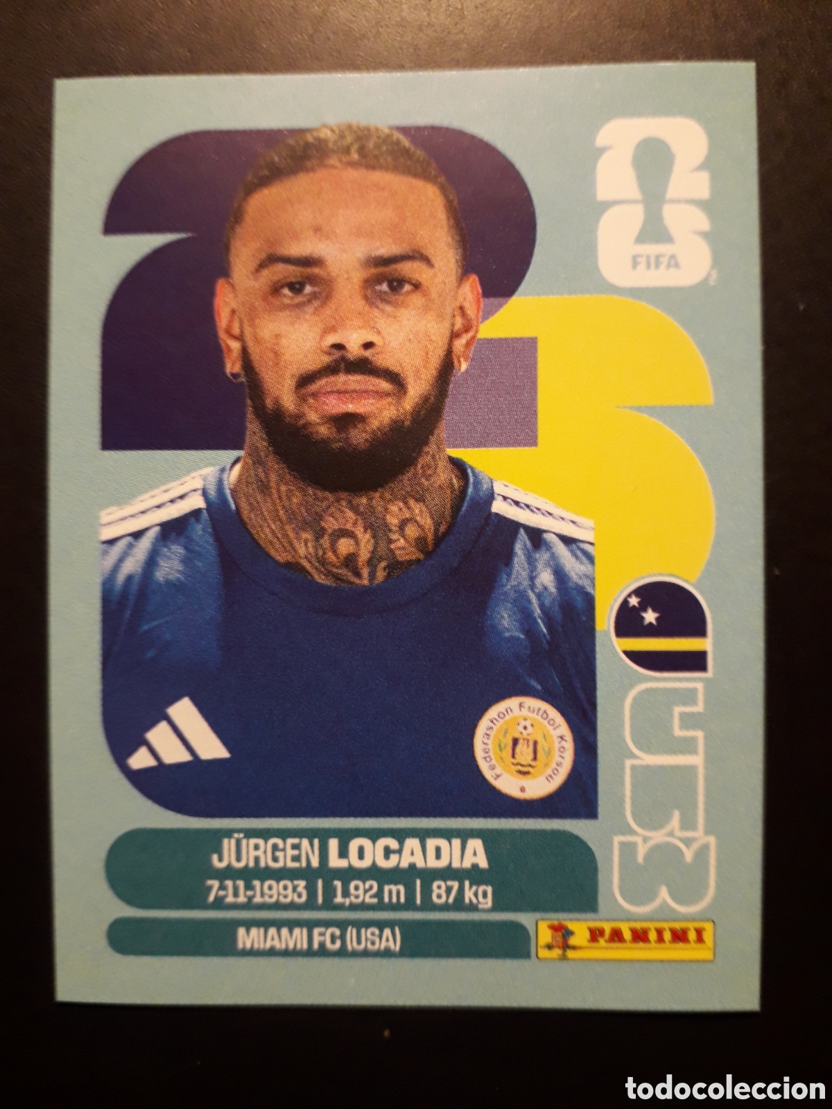 Cromos de f&uacute;tbol: LOCADIA CURA&Ccedil;AO CUW 17 MUNDIAL F&Uacute;TBOL 2026 FIFA WORLD CUP PANINI SIN PEGAR PEDIDO M&Iacute;NIMO 3&euro;