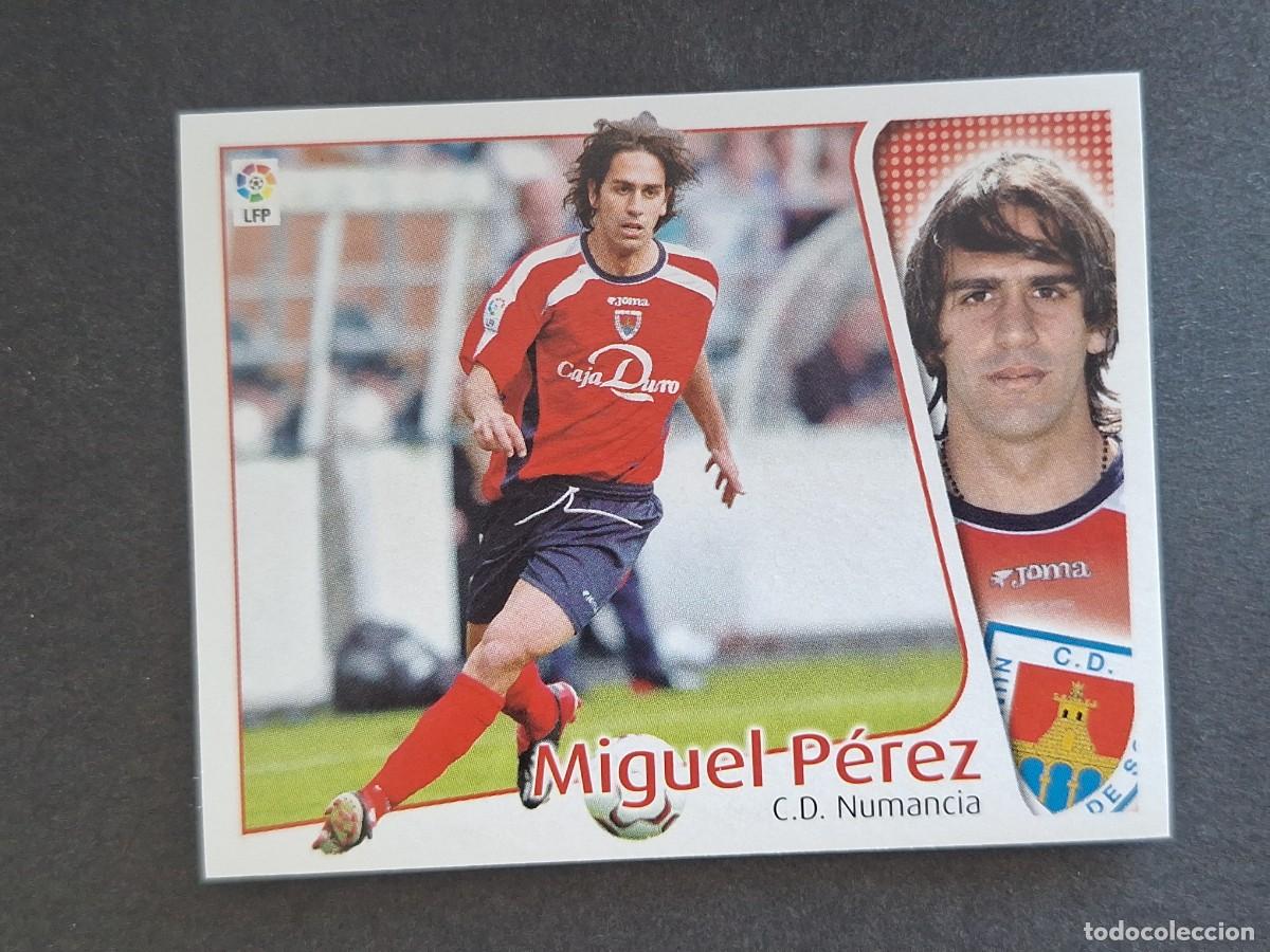 Figurine di Calcio: L4 MIGUEL PEREZ C. D. NUMANCIA LIGA ESTE 2004 2005 04 05 NUNCA PEGADO SIN PEGAR