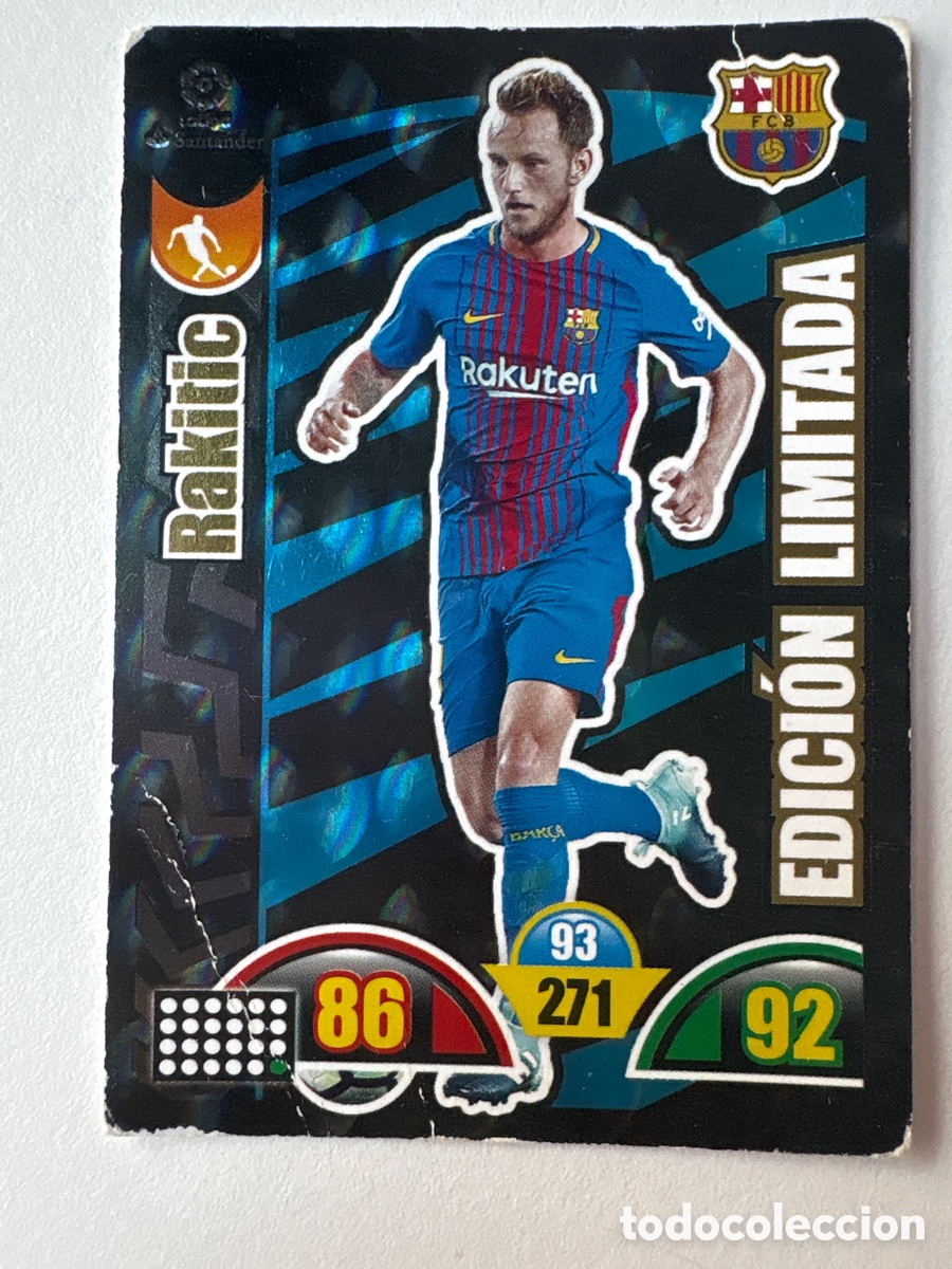 Cromos de f&uacute;tbol: Carta Rakitic Edici&oacute;n Limitada Bar&ccedil;a Adrenalyn 2017-18
