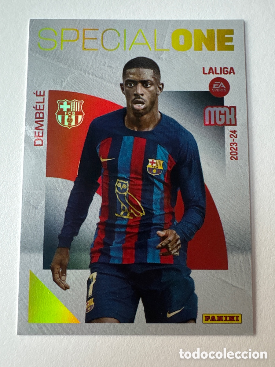 Cromos de f&uacute;tbol: Carta Demb&eacute;l&eacute; Special One 390 Bar&ccedil;a Megacracks 2023-24