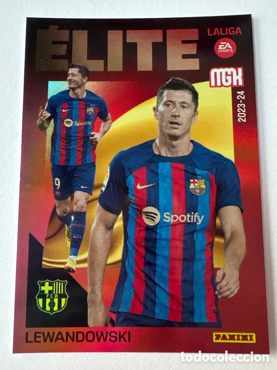 Cromos de f&uacute;tbol: Carta Lewandowski Elite 9 Bar&ccedil;a Megacracks 2023-24