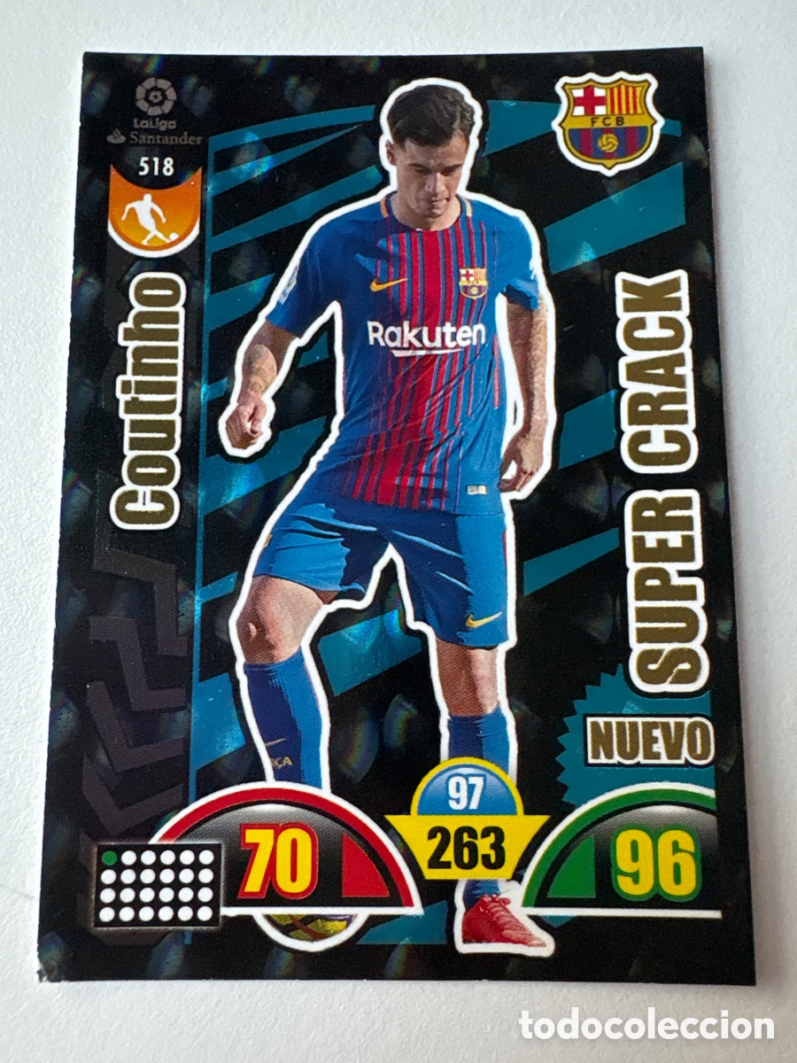 Cromos de f&uacute;tbol: Carta Coutinho Nuevo Super Crack 518 Bar&ccedil;a Adrenalyn 2017-18