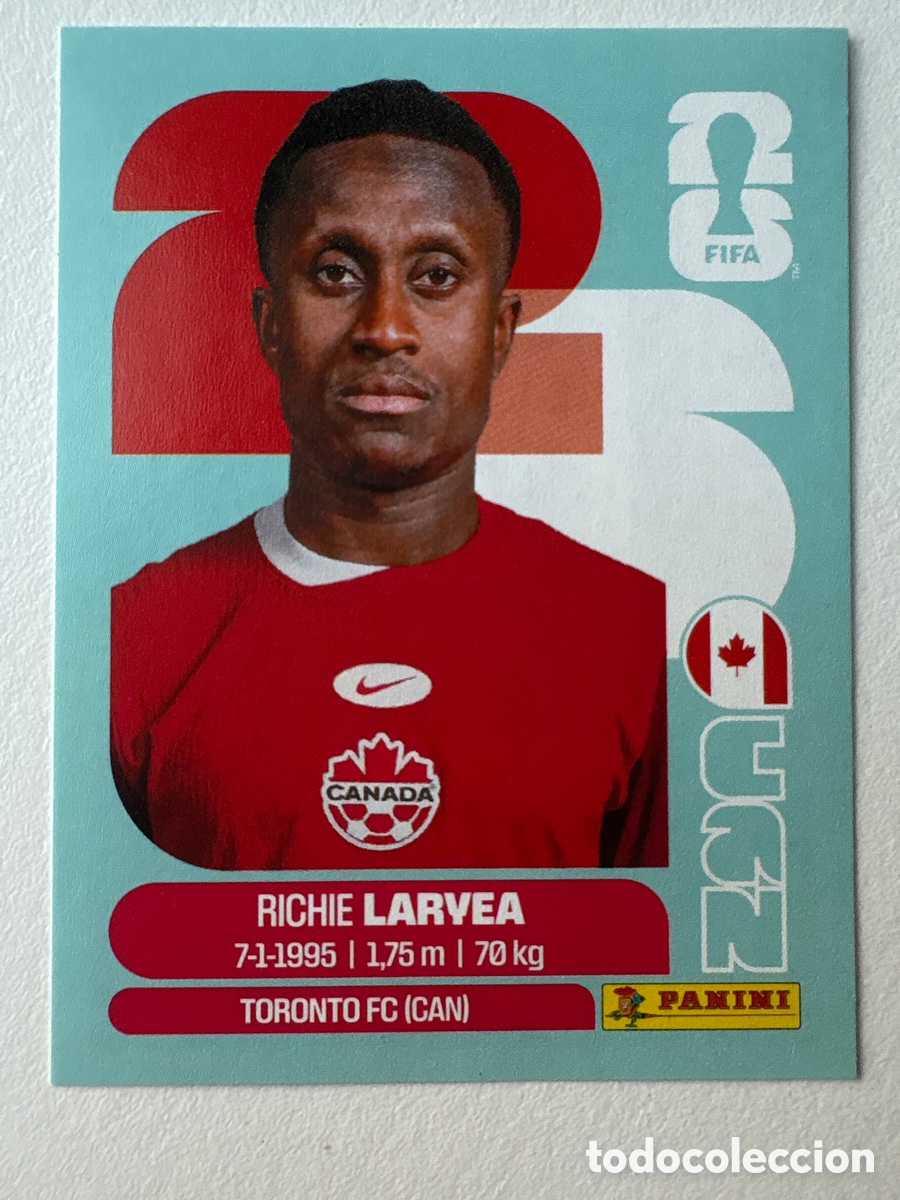 Cromos de f&uacute;tbol: Carta Richie Larvea Canada 6 Panini Mundial 2026