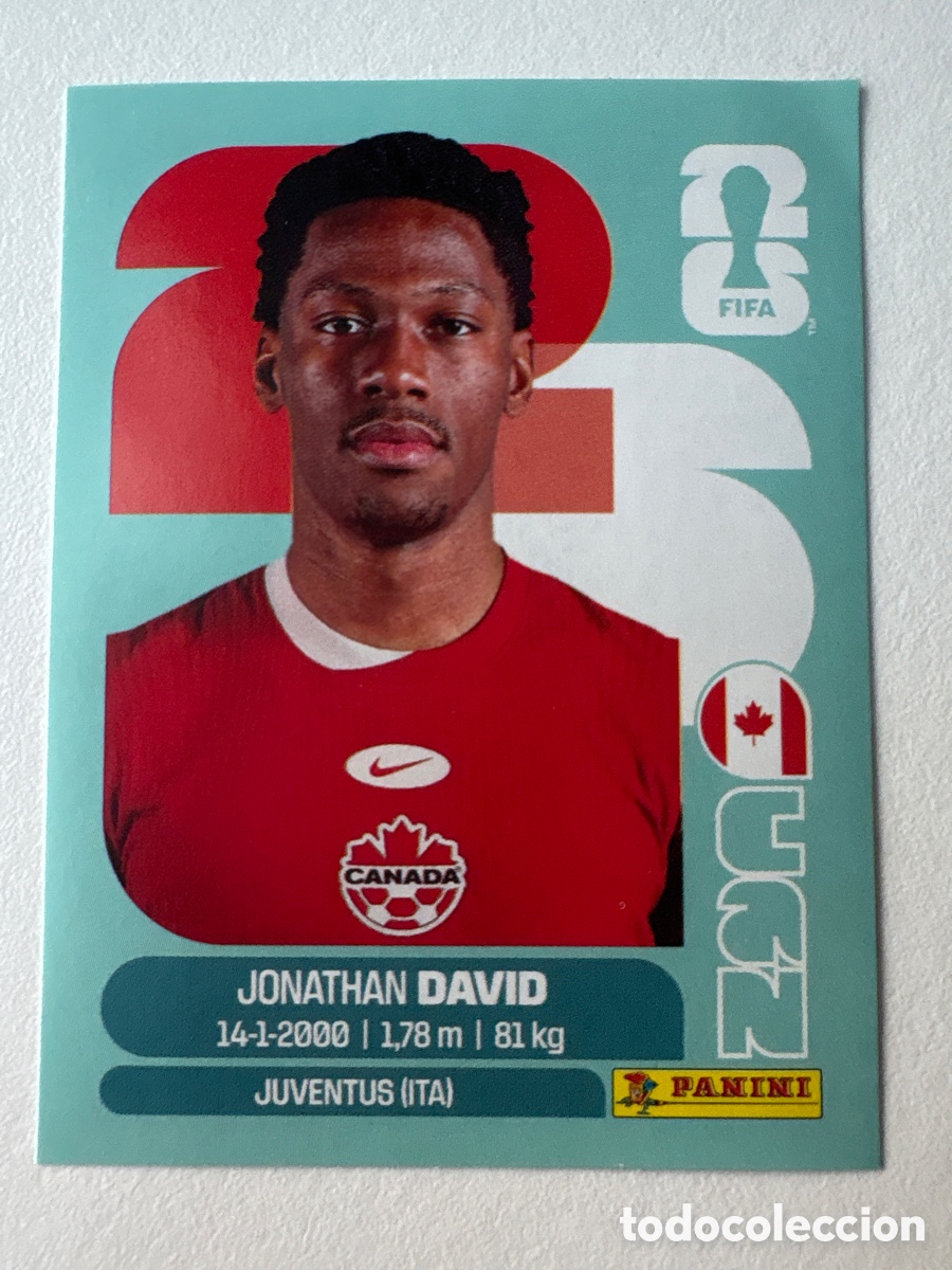 Cromos de f&uacute;tbol: Carta Jonathan David Canad&aacute; 20 Panini Mundial 2026