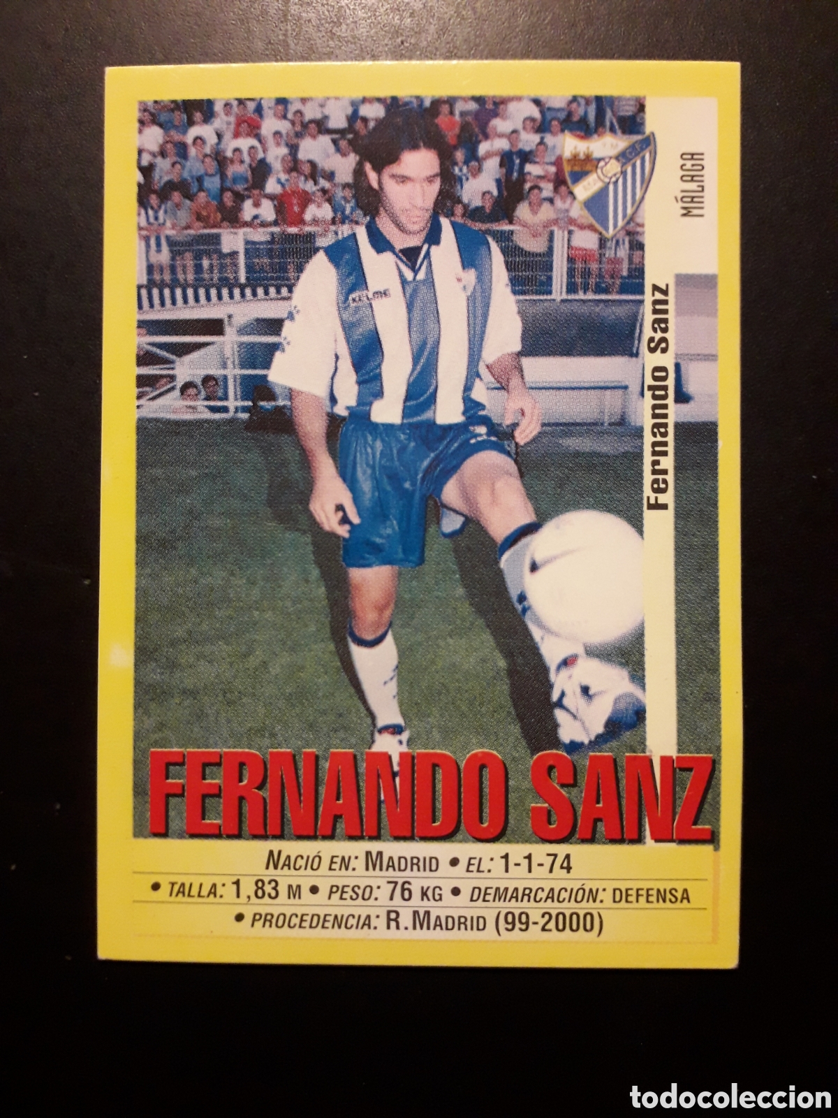 Cromos de f&uacute;tbol: FERNANDO SANZ, M&Aacute;LAGA PANINI LIGA 1999-2000 99 00 N&deg; 309a SIN PEGAR. PEDIDO M&Iacute;NIMO 3&euro;