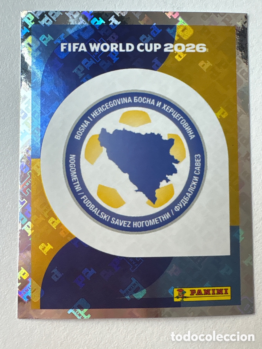 Cromos de f&uacute;tbol: Carta Escudo Bosnia 1 Panini Mundial 2026