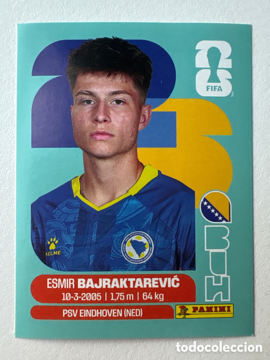 Cromos de f&uacute;tbol: Carta Esmir Bajraktarević Bosnia 15 Panini Mundial 2026