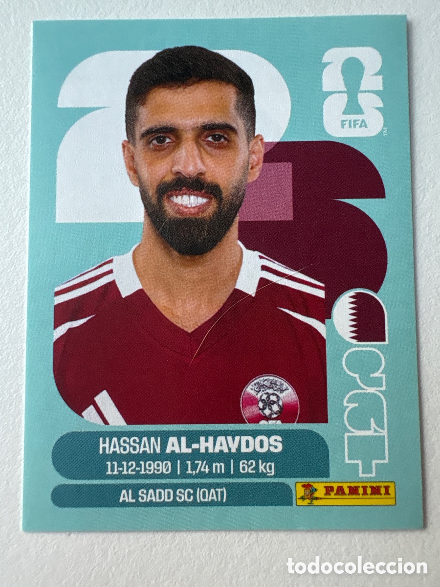 Cromos de f&uacute;tbol: Carta Hassan Al-Haydos Qatar 16 Panini Mundial 2026