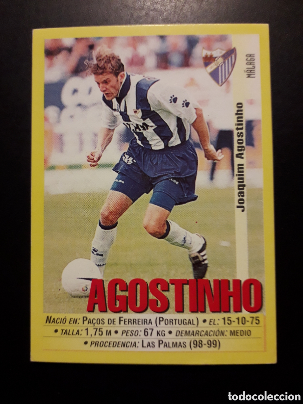 Cromos de f&uacute;tbol: AGOSTINHO, M&Aacute;LAGA PANINI LIGA 1999-2000 99 00 N&deg; 318 SIN PEGAR. PEDIDO M&Iacute;NIMO 3&euro;