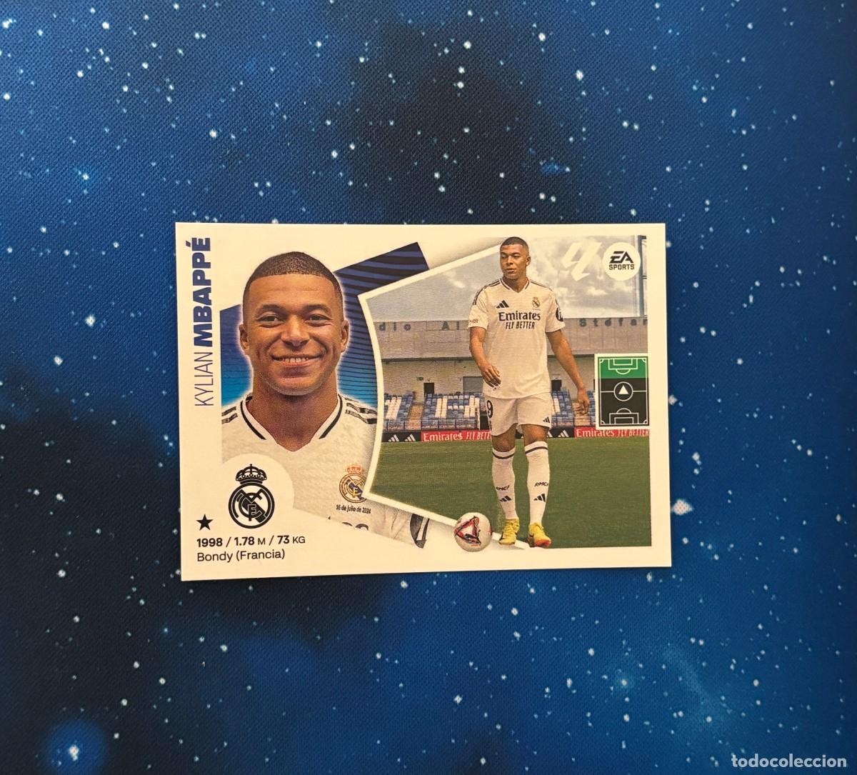 Cromos de f&uacute;tbol: Sticker Rookie Mbapp&eacute; N&ordm;20 Liga Este 2024-25 &Uacute;ltimos Fichajes Panini Real Madrid