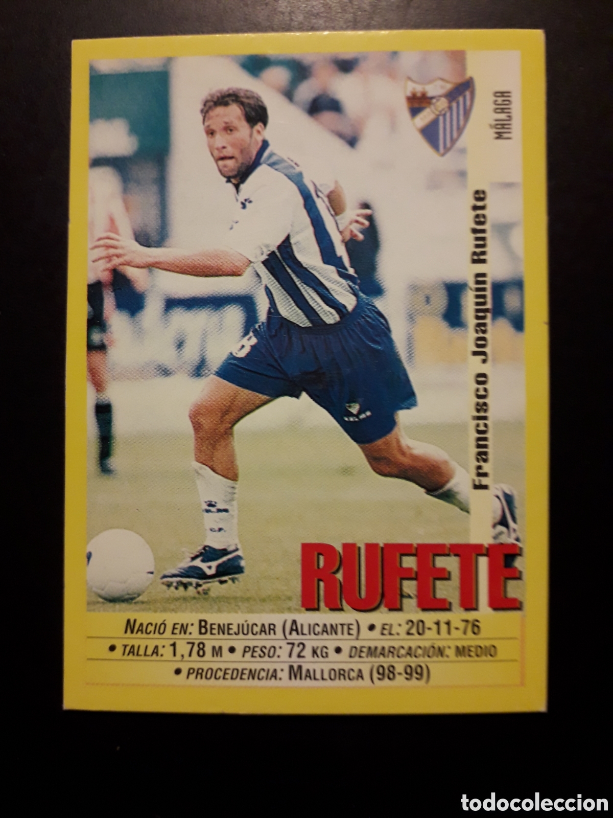 Cromos de f&uacute;tbol: RUFETE, M&Aacute;LAGA PANINI LIGA 1999-2000 99 00 N&deg; 315 SIN PEGAR. PEDIDO M&Iacute;NIMO 3&euro;