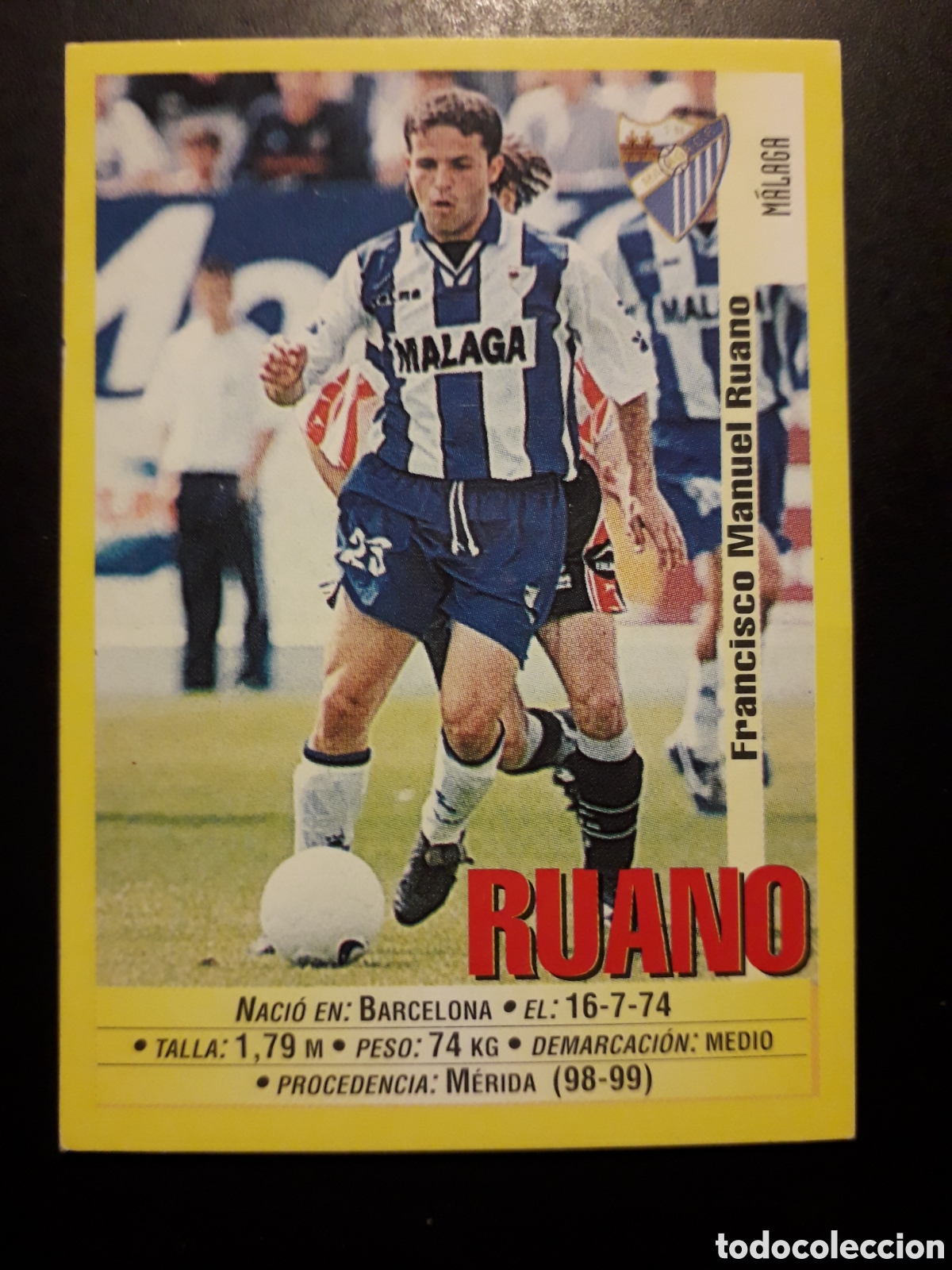 Cromos de f&uacute;tbol: RUANO, M&Aacute;LAGA PANINI LIGA 1999-2000 99 00 N&deg; 316 SIN PEGAR. PEDIDO M&Iacute;NIMO 3&euro;