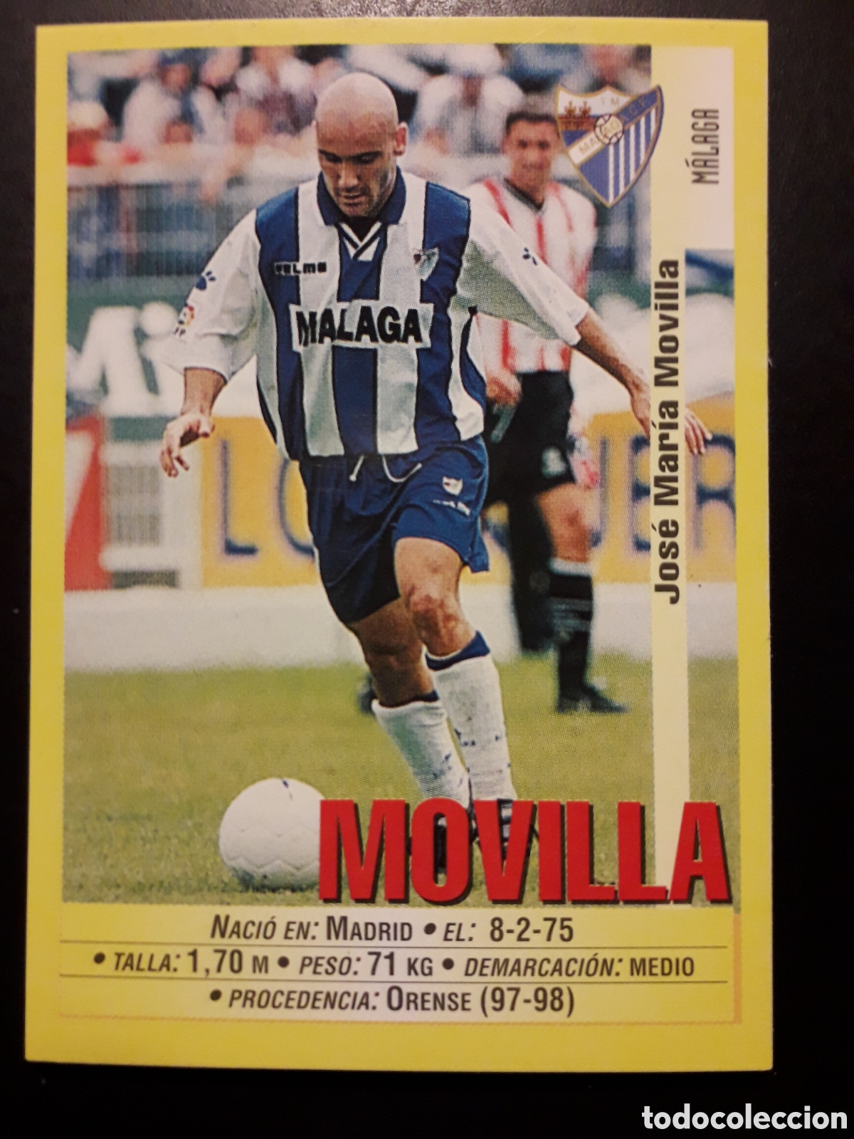 Cromos de f&uacute;tbol: MOVILLA, M&Aacute;LAGA PANINI LIGA 1999-2000 99 00 N&deg; 313 SIN PEGAR. PEDIDO M&Iacute;NIMO 3&euro;