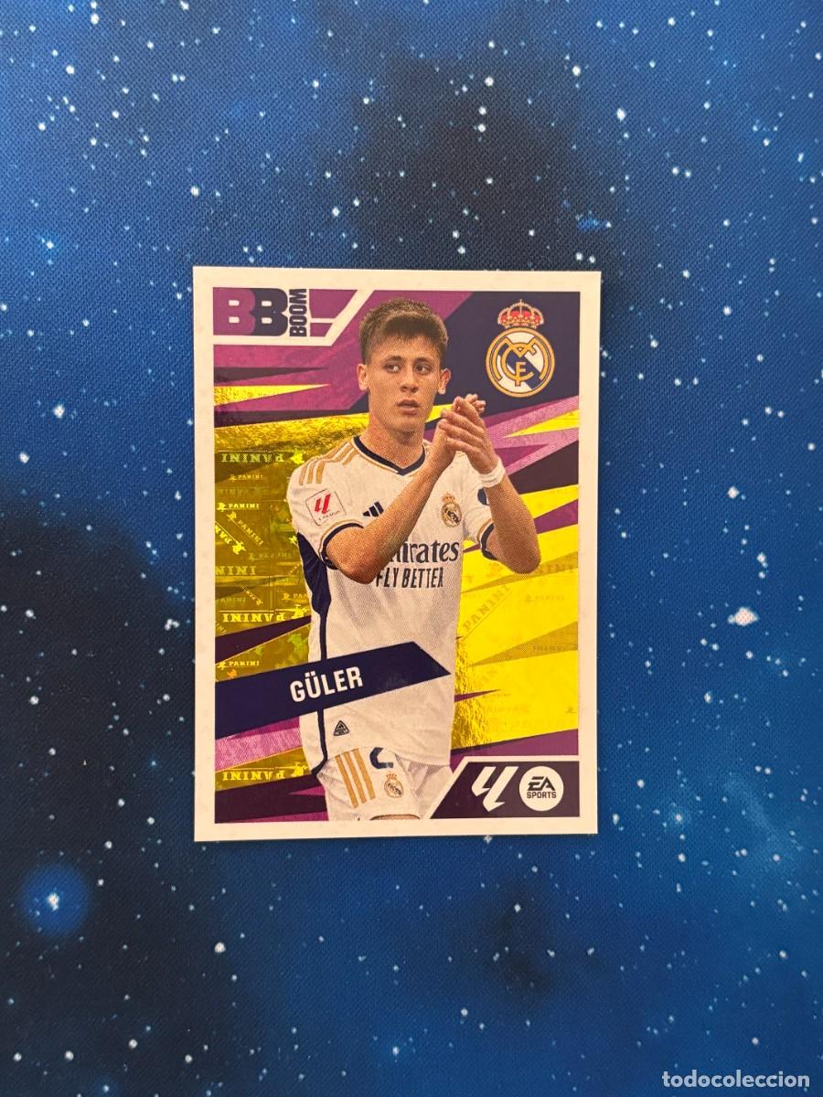 Cromos de f&uacute;tbol: Sticker Arda G&uuml;ler Boom N&ordm;8 Liga Este 2024-25 Panini Real Madrid