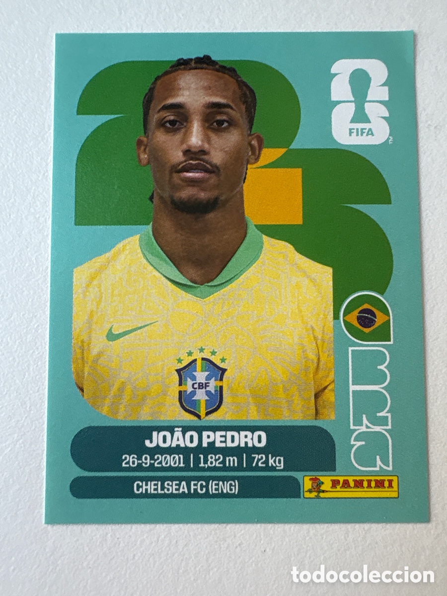 Cartes &agrave; collectionner de Football: Carta Joao Pedro Brasil 16 Panini Mundial 2026