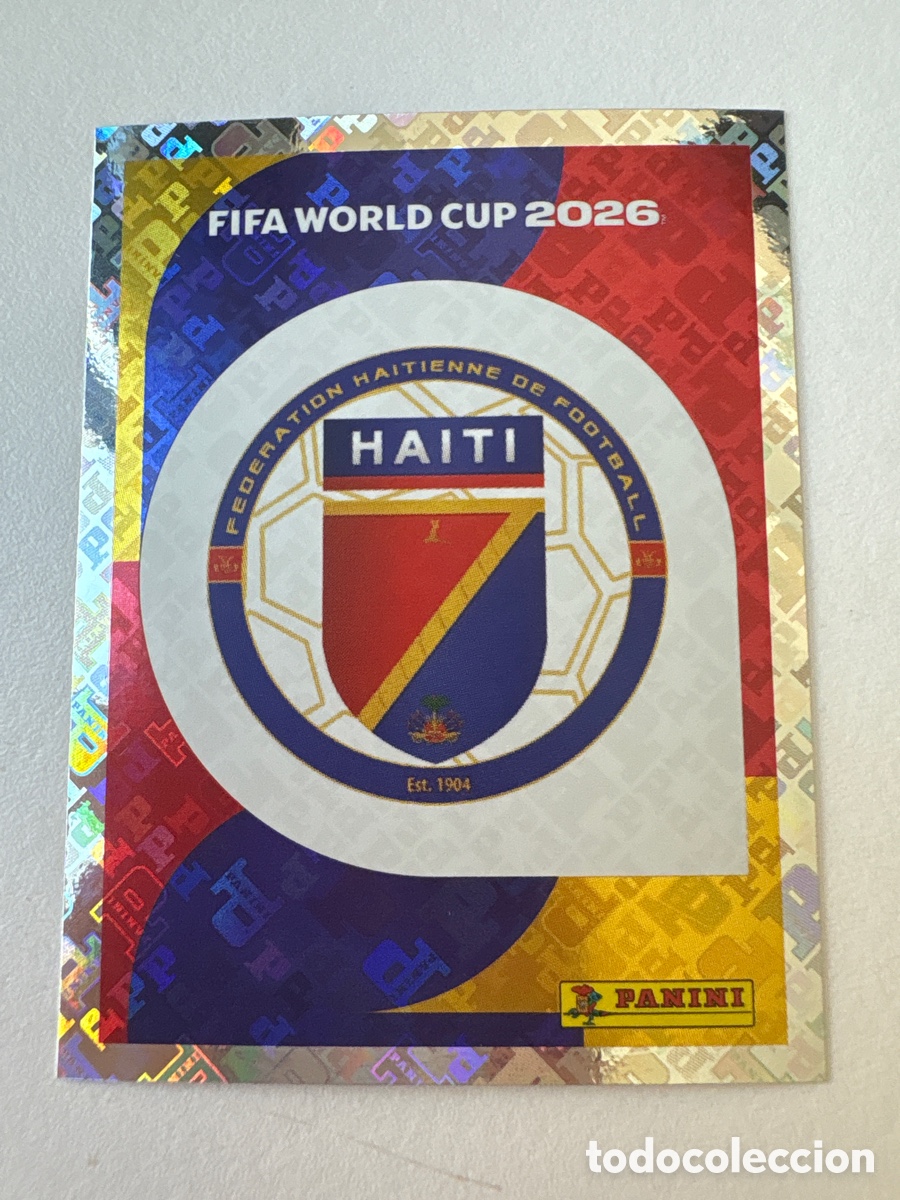 Figurine di Calcio: Carta Escudo Hait&iacute; 1 Panini Mundial 2026
