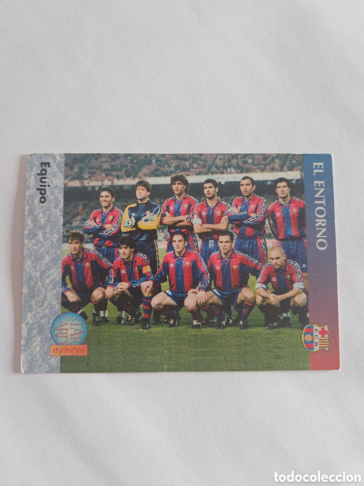 Cromos de f&uacute;tbol: CROMO PANINI BAR&Ccedil;A CARDS 90 96 N&ordm; 4 EL ENTORNO EQUIPO 95 96 - BARCELONA LIGA 1996