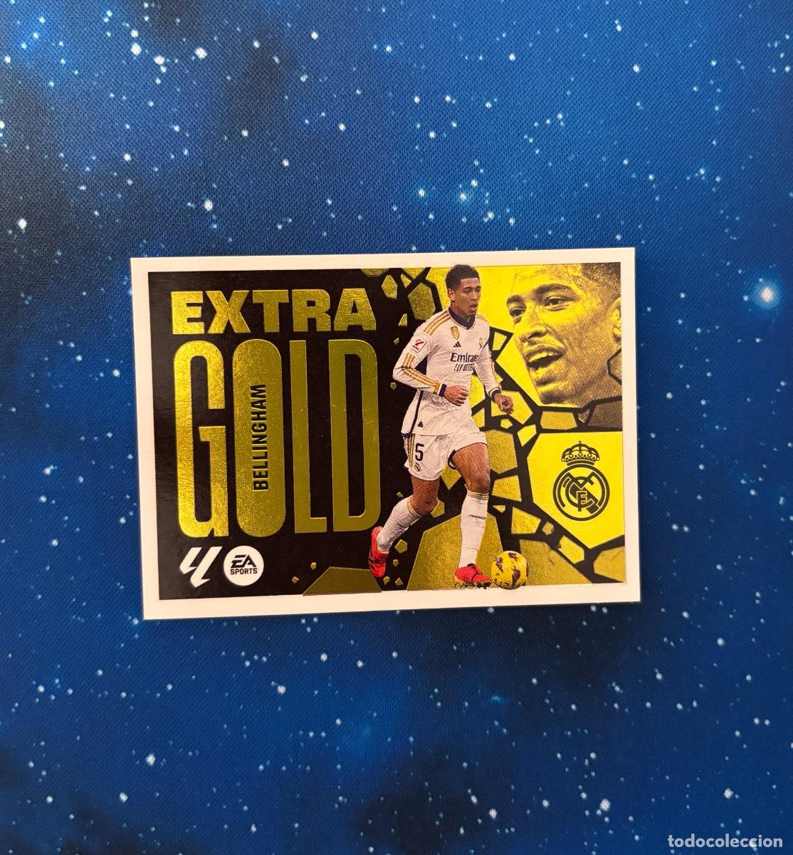 Cromos de f&uacute;tbol: Sticker Jude Bellingham Extra Gold Liga Este 2024-25 Panini Real Madrid