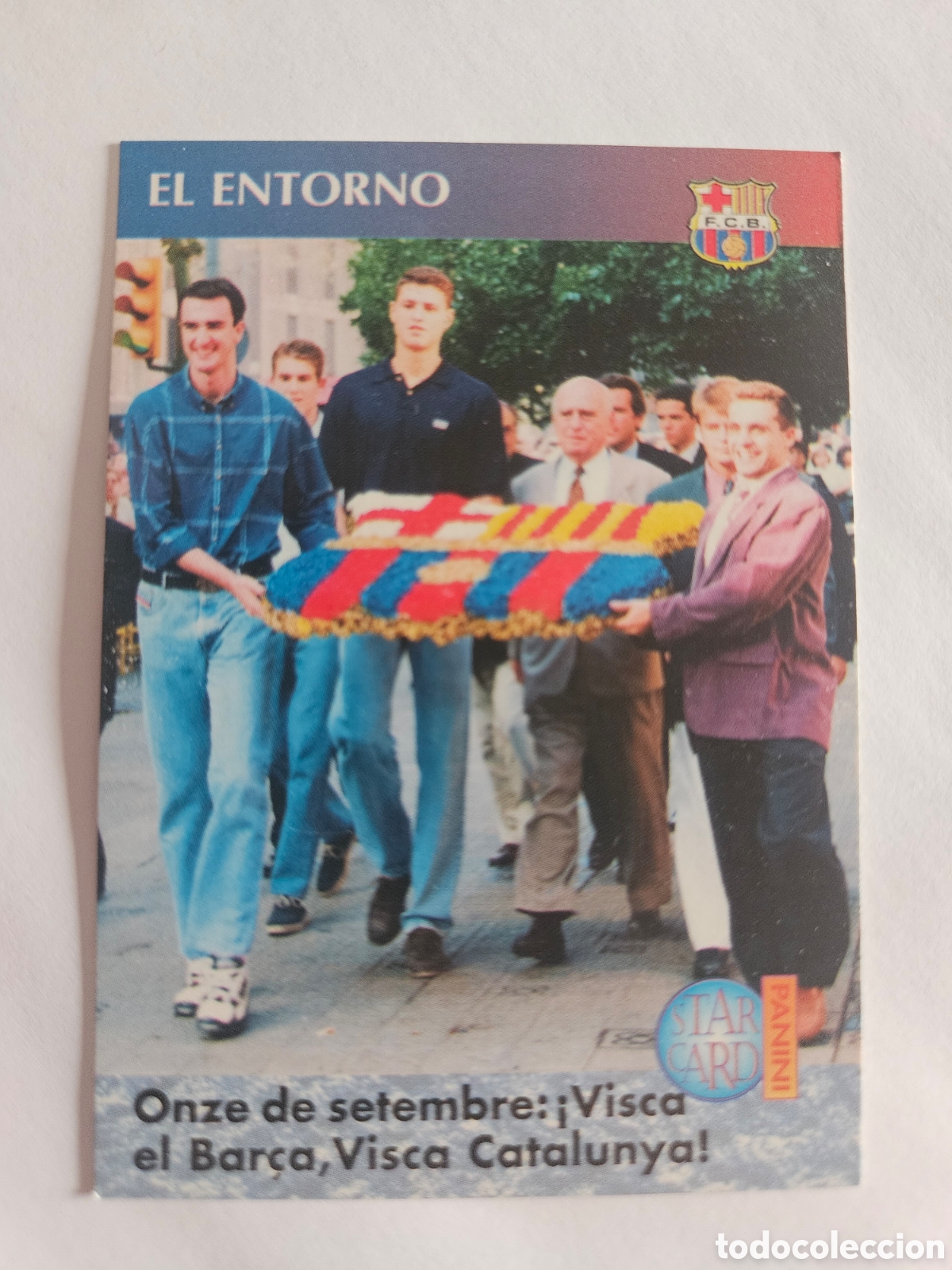 Cromos de f&uacute;tbol: CROMO PANINI BAR&Ccedil;A CARDS 90 96 N&ordm; 123 EL ENTORNO ONZE DE SETEMBRE - BARCELONA LIGA 1996