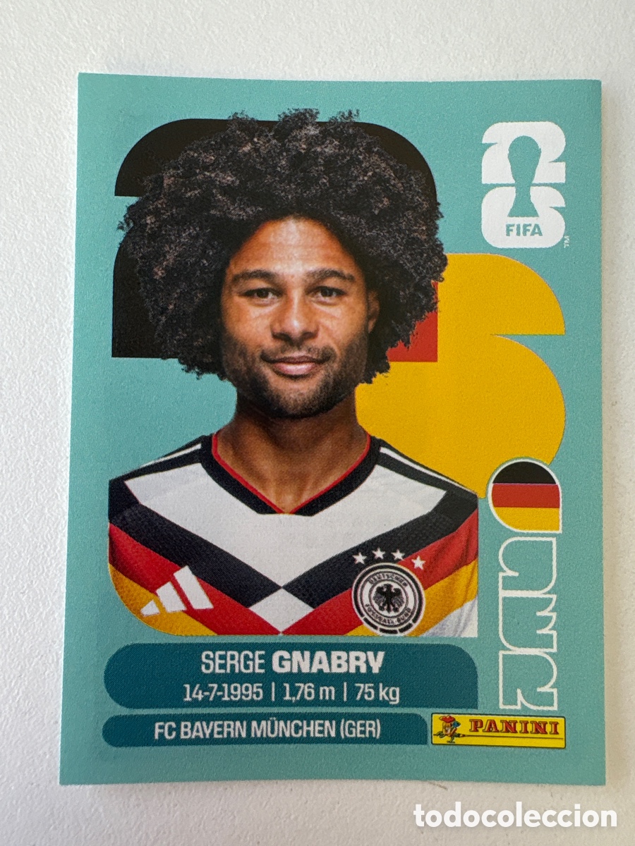 Cromos de f&uacute;tbol: Carta Serge Gnabry Alemania 16 Panini Mundial 2026