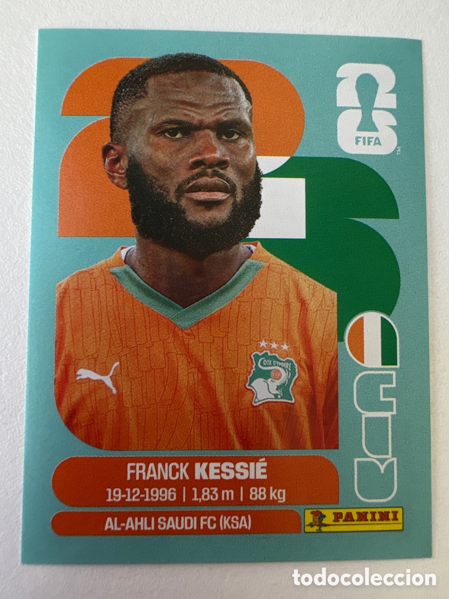 Cromos de f&uacute;tbol: Carta Franck Kessi&eacute; Costa de Marfil 10 Panini Mundial 2026
