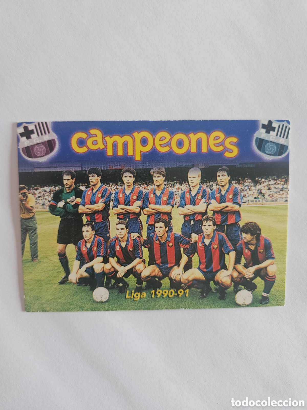 Cromos de f&uacute;tbol: CAMPEONES. LIGA 1990-91 . CARDS N&ordm; 66. 100 A&Ntilde;OS F.C. BARCELONA. 1899-1999. PANINI