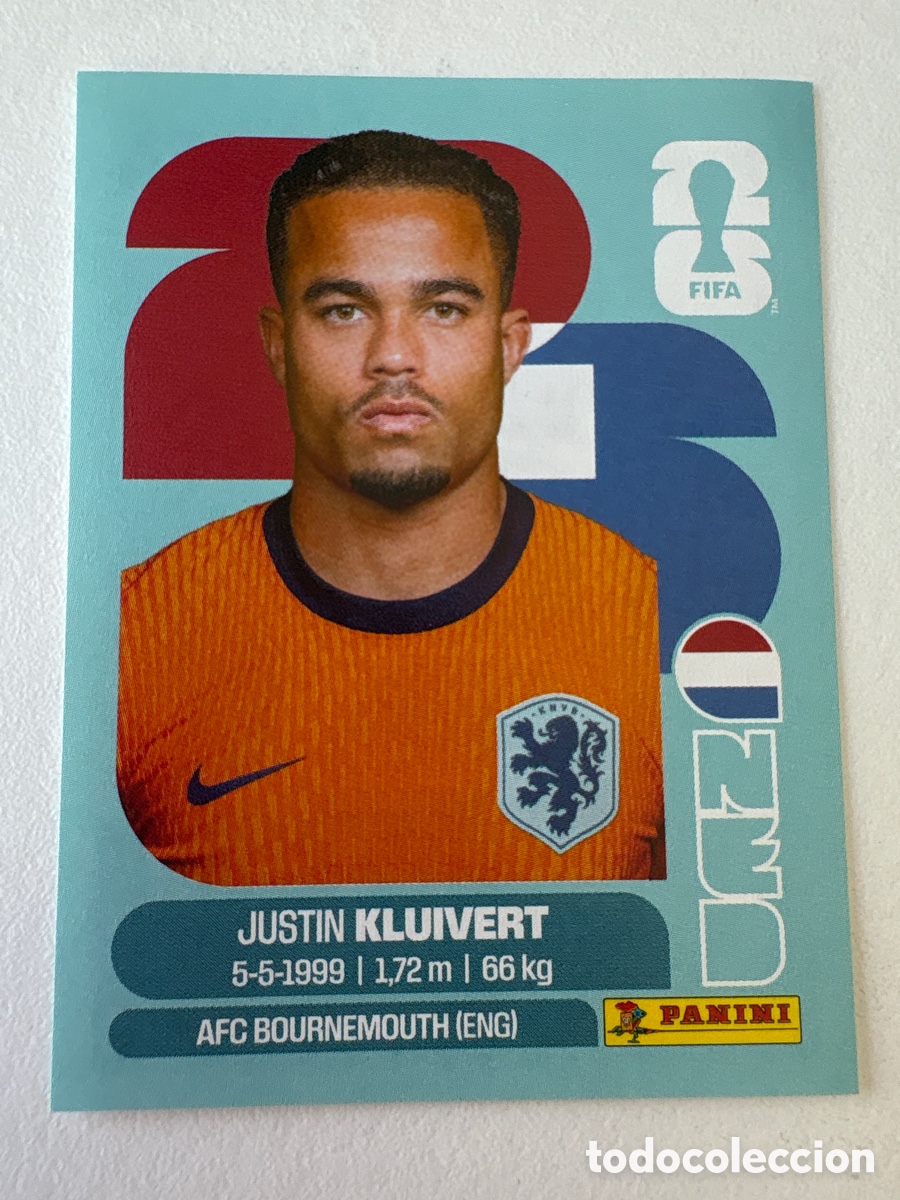 Cromos de f&uacute;tbol: Carta Justin Kluivert Ned 16 Pa&iacute;ses Bajos Panini Mundial 2026