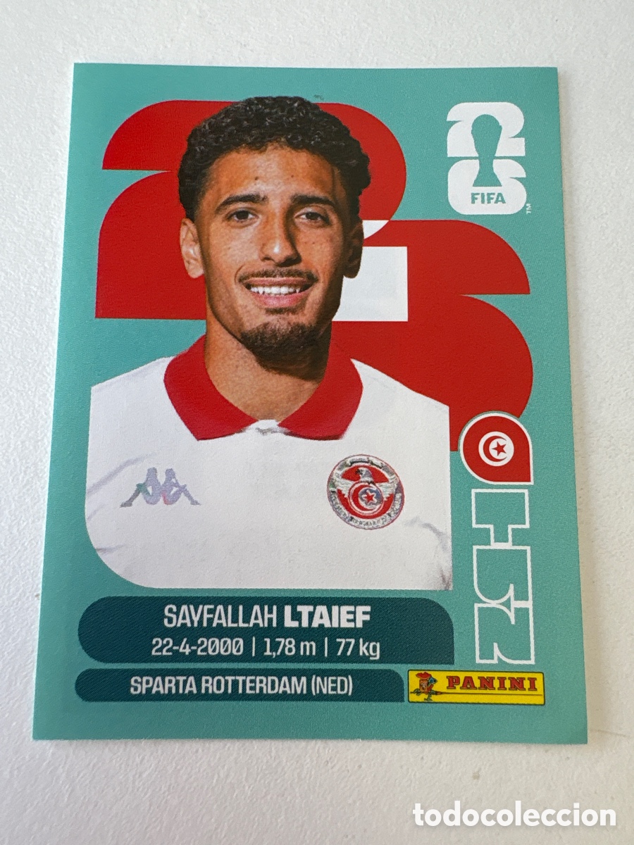 Fu&szlig;ball-Sticker: Carta Sayfallah Ltaief T&uacute;nez 18 Panini Mundial 2026