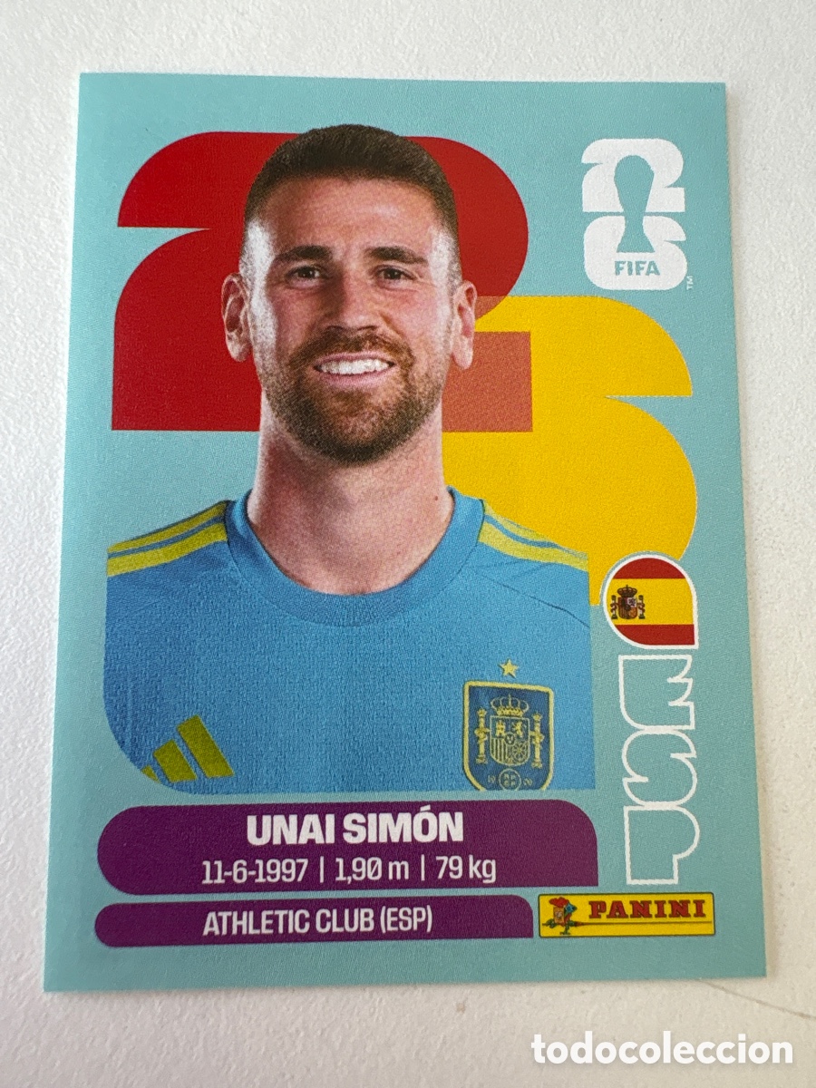 Cromos de f&uacute;tbol: Carta Unai Sim&oacute;n Espa&ntilde;a 2 Panini Mundial 2026