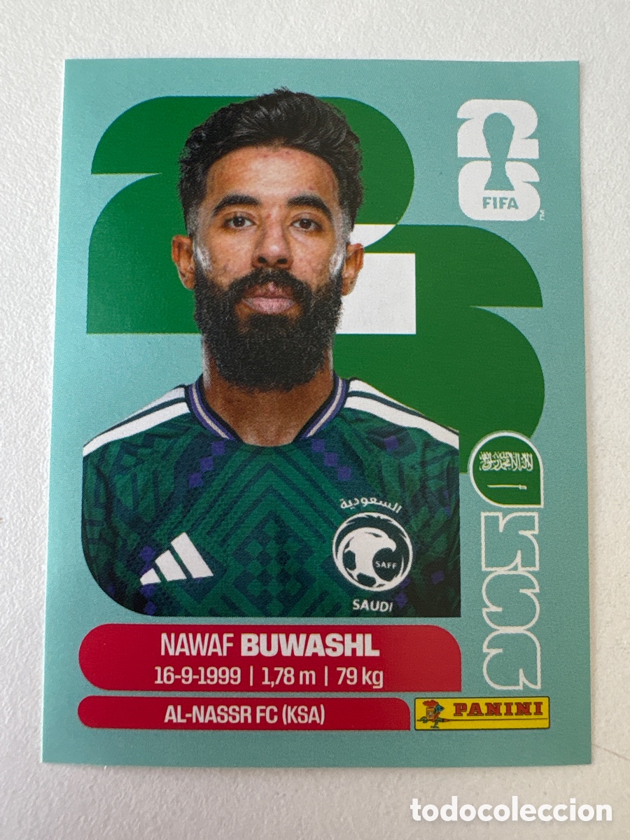 Cromos de f&uacute;tbol: Carta Nawaf Buwashl Arabia Saud&iacute; 5 Panini Mundial 2026