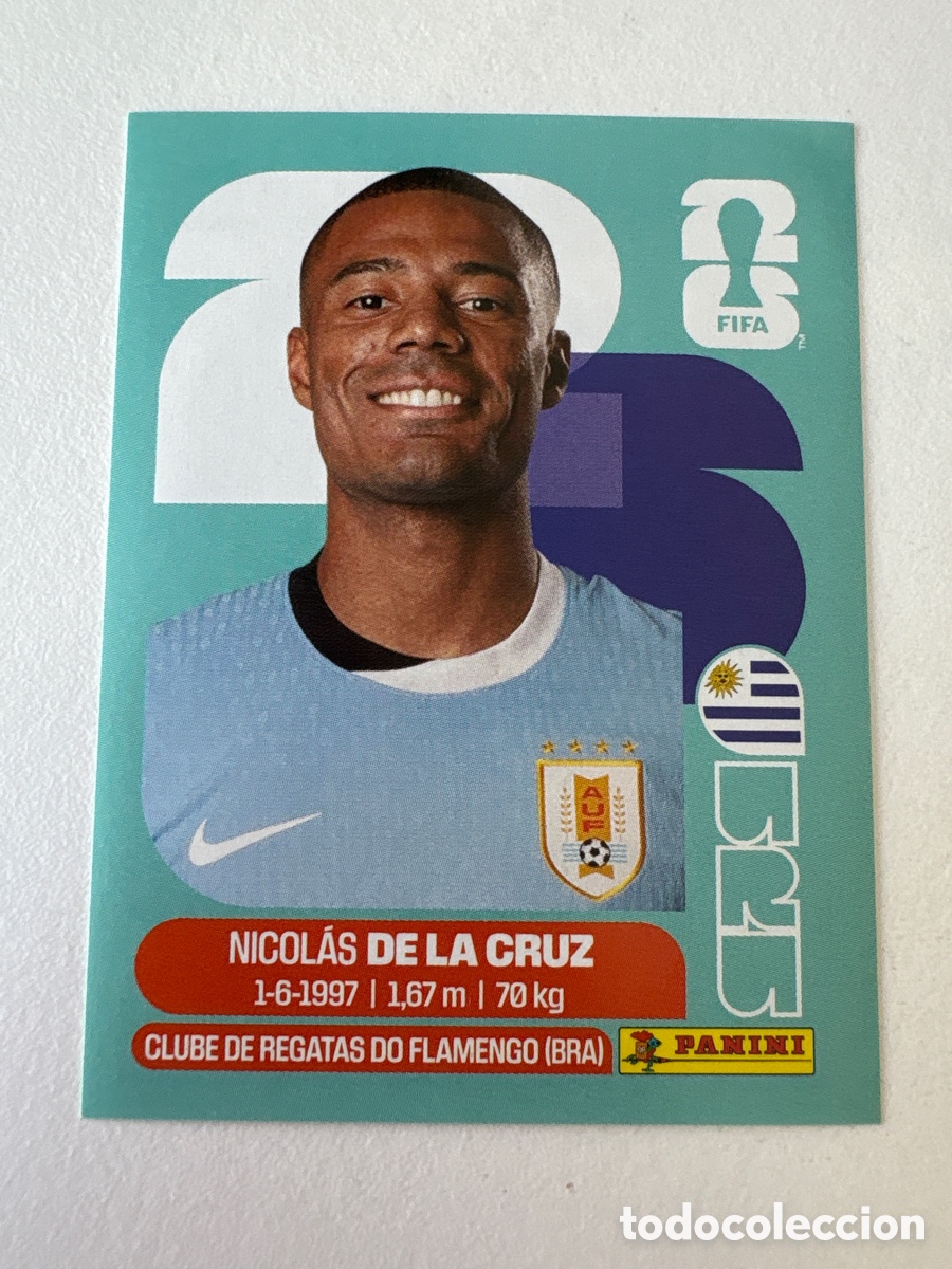 Cartes &agrave; collectionner de Football: Carta Nicol&aacute;s De La Cruz Uruguay 15 Panini Mundial 2026