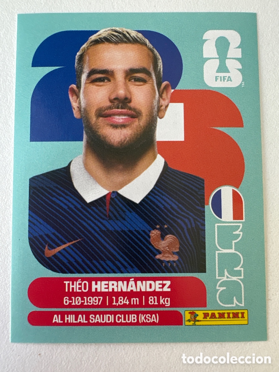 Cartes &agrave; collectionner de Football: Carta Theo Hernandez Francia 3 Panini Mundial 2026