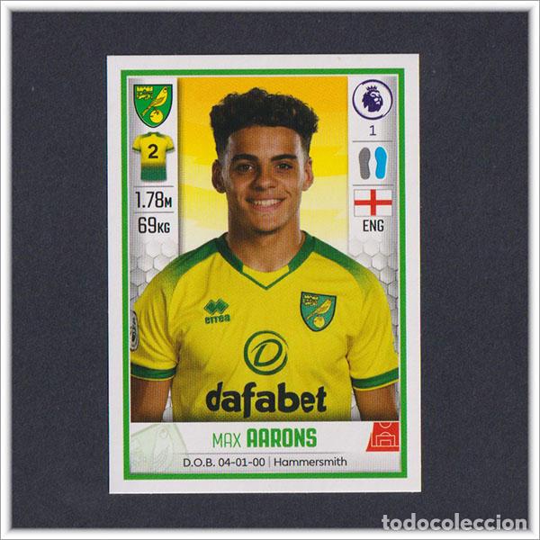 Cromos de f&uacute;tbol: PREMIER LEAGUE FOOTBALL 2019 2020 19 20 PANINI MAX AARONS 437 ROOKIE STICKER NORWICH CITY ALBUM