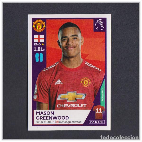 Cromos de f&uacute;tbol: PREMIER LEAGUE 2020 2021 20 21 PANINI MASON GREENWOOD 433 STICKER MANCHESTER UNITED ALBUM LIGA