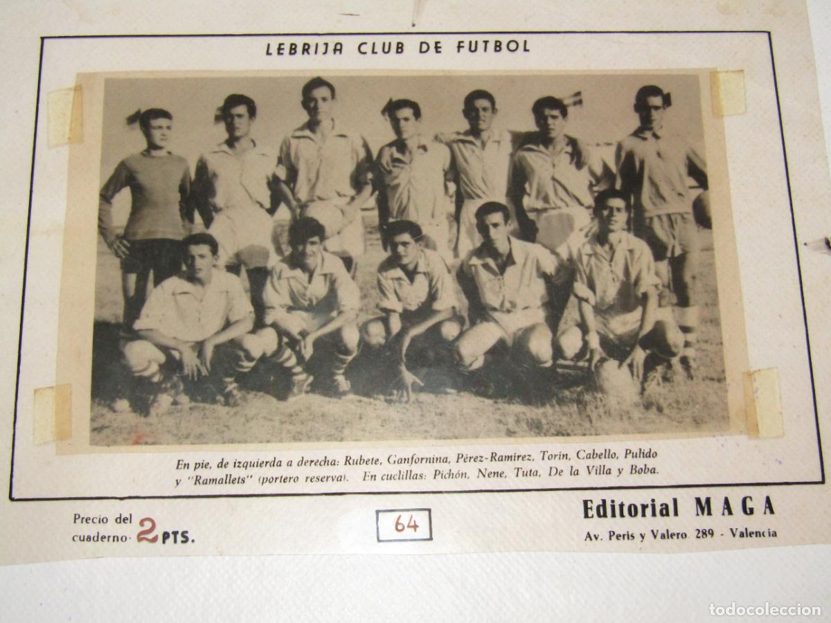 Cromos de f&uacute;tbol: Antiguo Fotolito Positivo del Equipo Futbol LEBRIJA CLUB DE FUTBOL N&ordm; 64 de OLIMAN Editorial MAGA