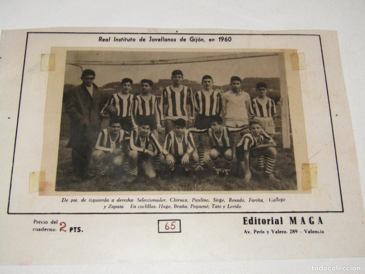 Cromos de f&uacute;tbol: Antiguo Fotolito Positivo del Equipo Futbol Instituto Jovellanos Gij&oacute;n N&ordm; 65 OLIMAN Editorial MAGA