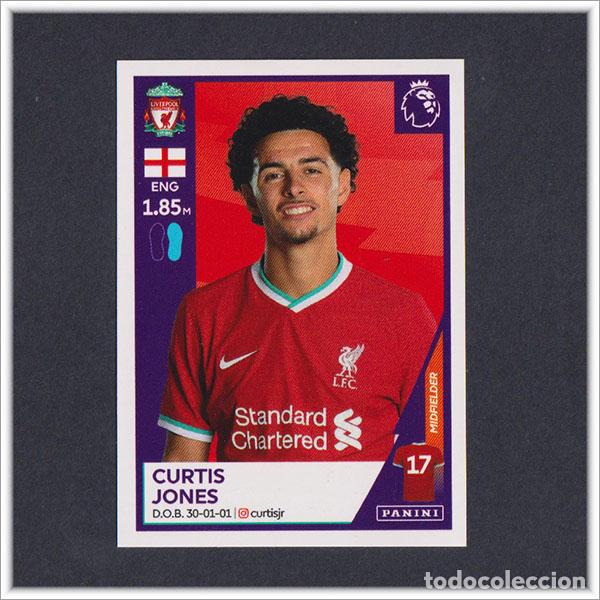 Cromos de f&uacute;tbol: PREMIER LEAGUE 2020 2021 20 21 PANINI CURTIS JONES ROOKIE 370 NOVATO STICKER LIVERPOOL ALBUM LIGA