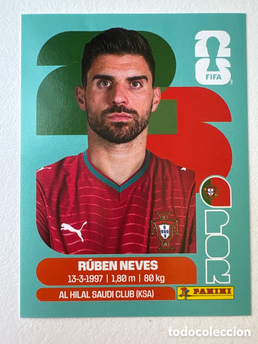 Cromos de f&uacute;tbol: Carta Rub&eacute;n Neves Portugal 11 Panini Mundial 2026