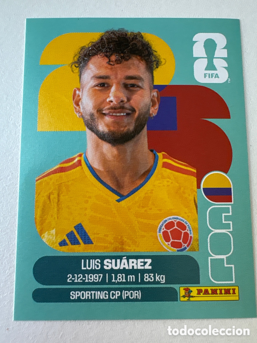 Cromos de f&uacute;tbol: Carta Luis Su&aacute;rez Colombia 19 Panini Mundial 2026