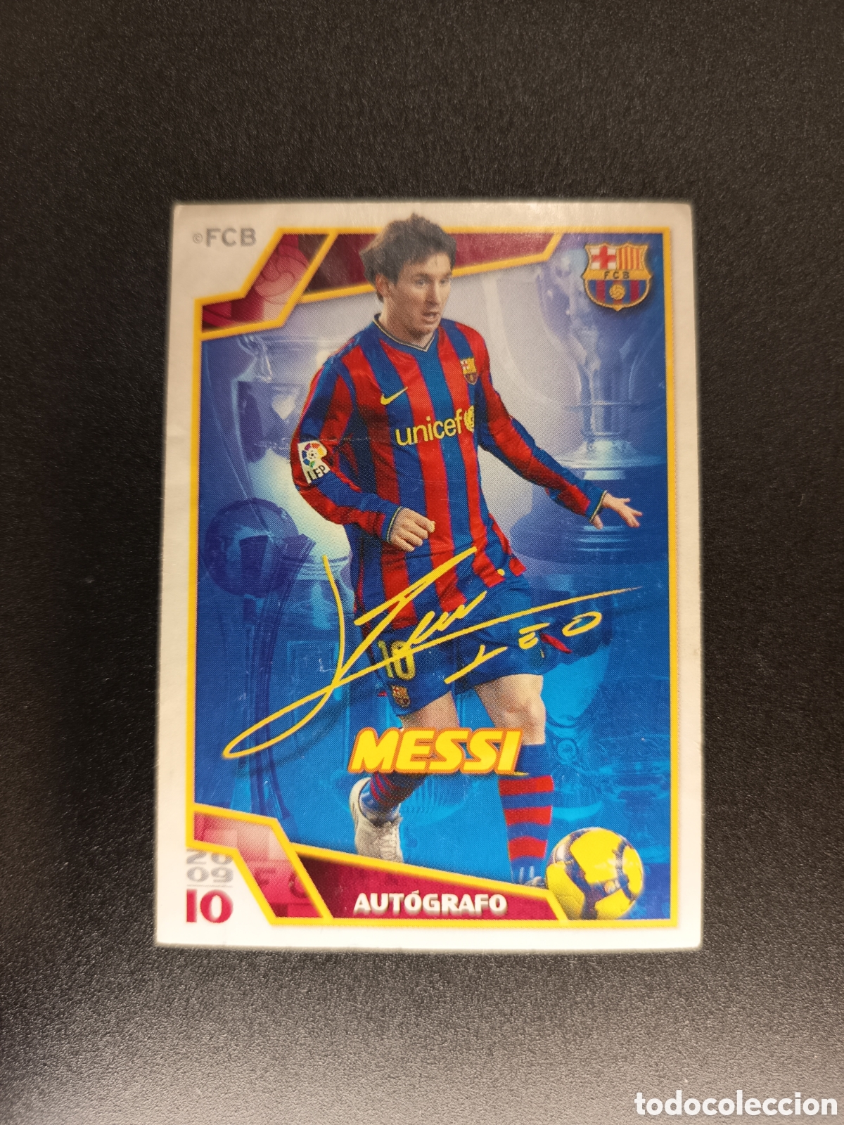 Cromos de f&uacute;tbol: 96 MESSI AUTOGRAFO EL BARCA DE LAS SEIS COPAS PANINI 2009-2010 2009-10 2009 2010