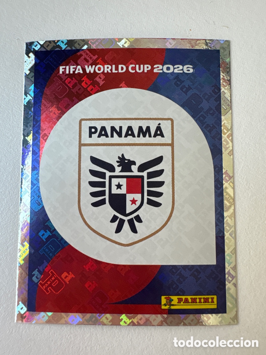 Cromos de f&uacute;tbol: Carta Escudo Panam&aacute; 1 Panini Mundial 2026