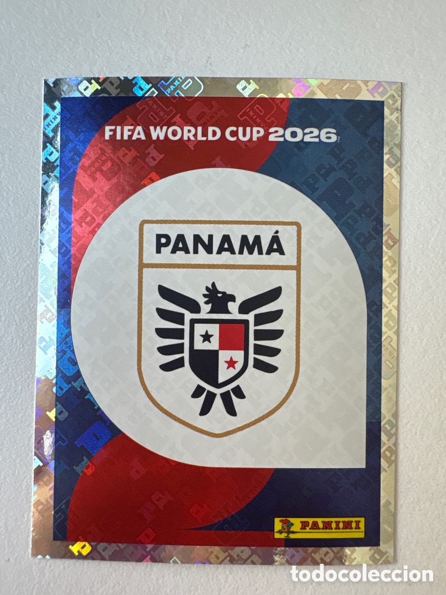 Cromos de f&uacute;tbol: Carta Escudo Panam&aacute; 1 Panini Mundial 2026