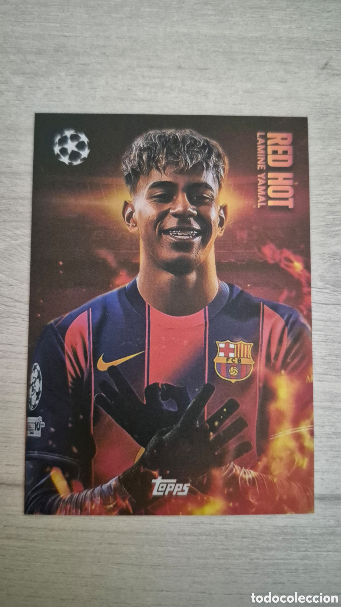 Cromos de f&uacute;tbol: Lamine Yamal &rdquo;Red Hot&rdquo; Topps Match Attax 2025-2026