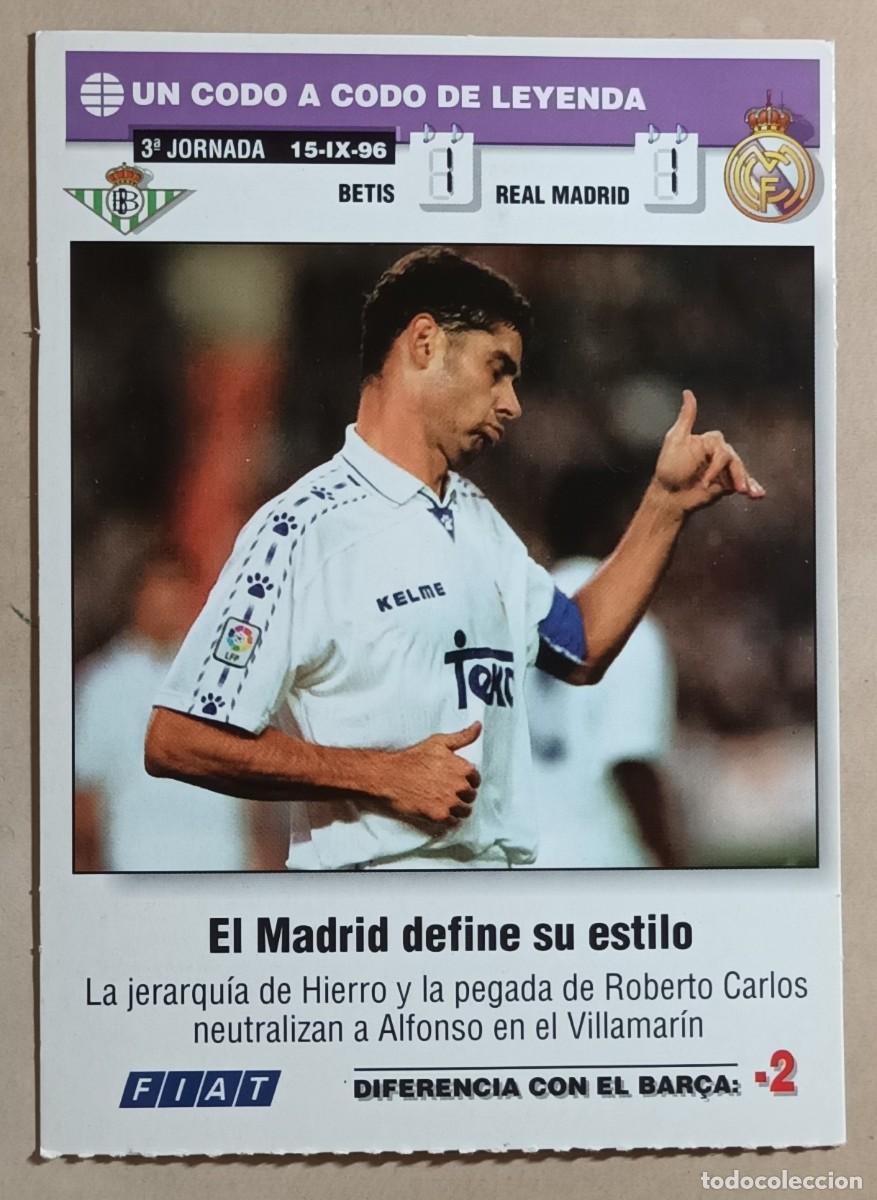 Fu&szlig;ball-Sticker: UN CODO A CODO DE LEYENDA 1996 1997 - BETIS / REAL MADRID - HIERRO - 96 97