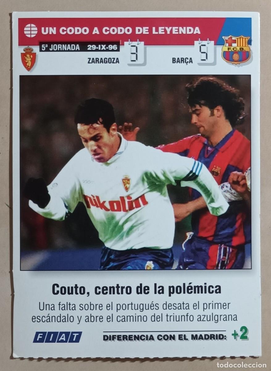 Cromos de f&uacute;tbol: UN CODO A CODO DE LEYENDA 1996 1997 - ZARAGOZA / BAR&Ccedil;A - COUTO - 96 97