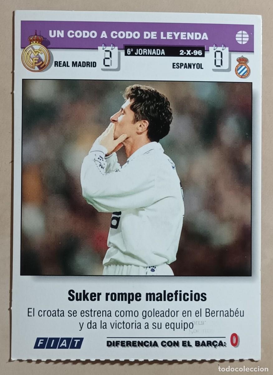 Cromos de f&uacute;tbol: UN CODO A CODO DE LEYENDA 1996 1997 - REAL MADRID / ESPANYOL - SUKER - 96 97